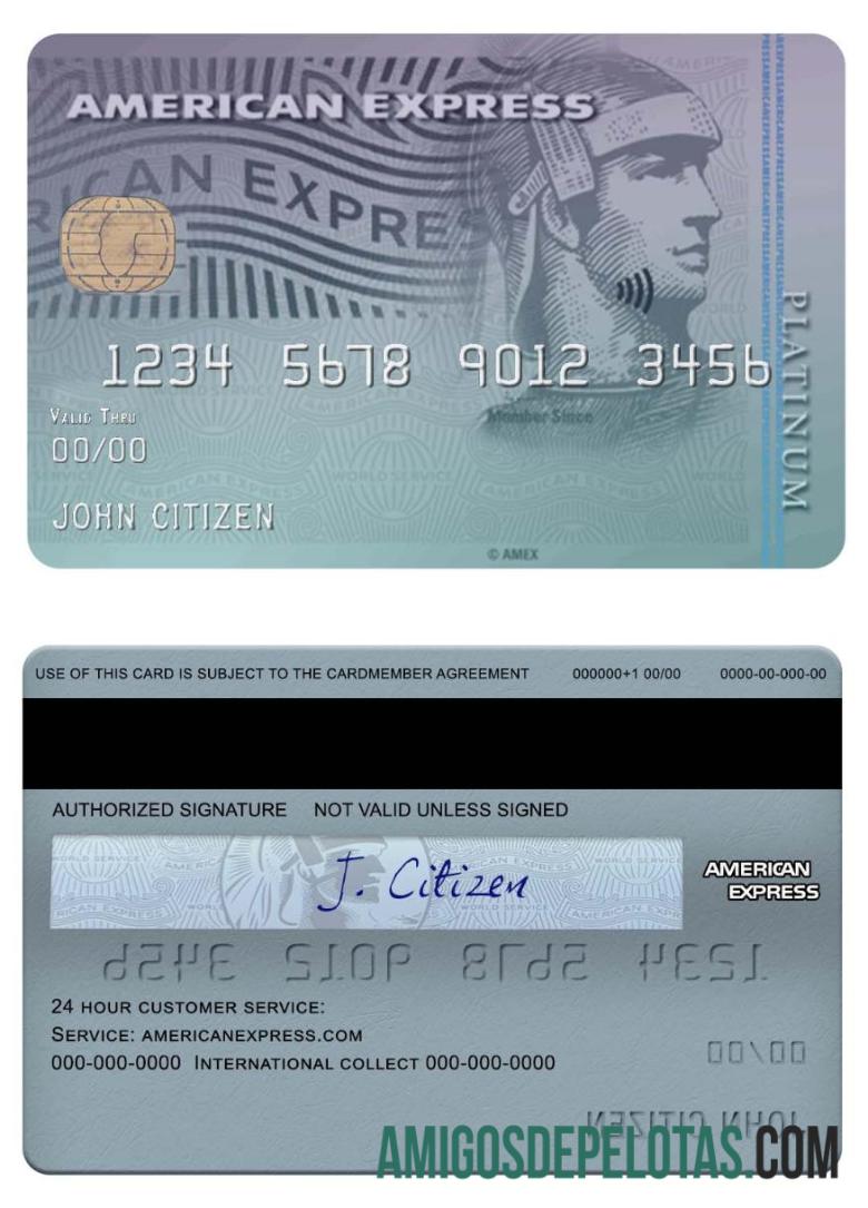 Cartão Discover Bank Amex Platinum dos EUA exemplo